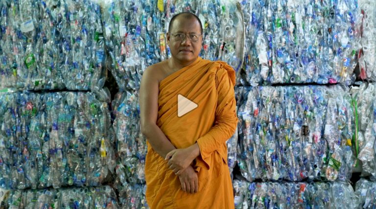 How a Buddhist Monk Turns Plastic into Robes in Thailand