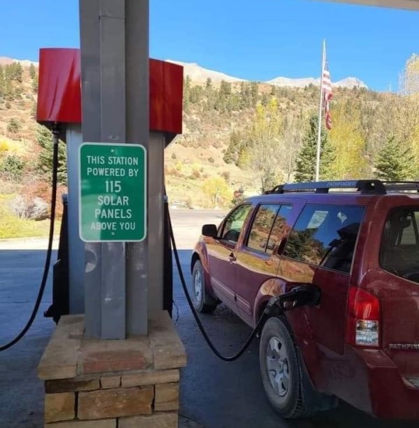 Using solar to pump gas.