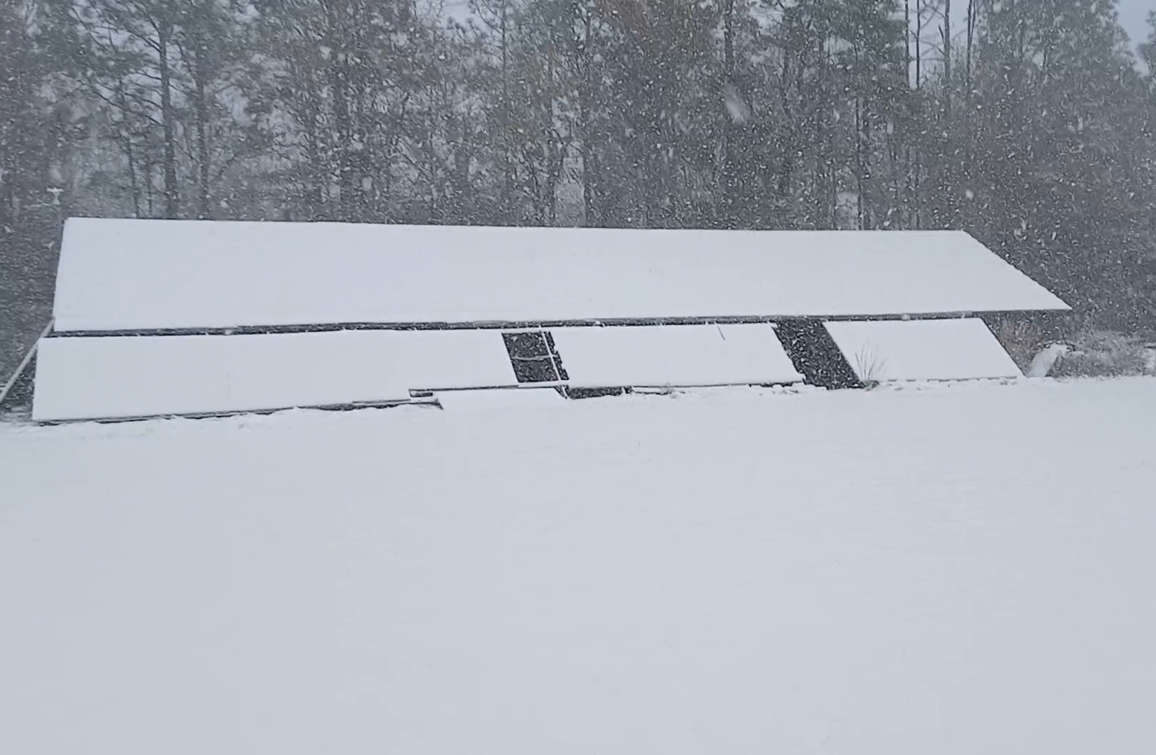 Snowed-in solar array